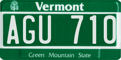 VT license plate AGU710