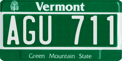 VT license plate AGU711