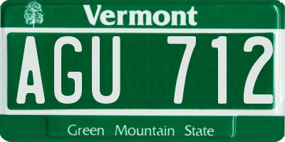 VT license plate AGU712
