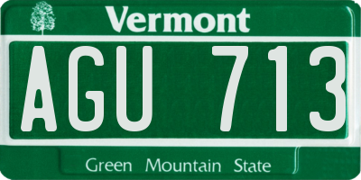 VT license plate AGU713