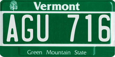 VT license plate AGU716