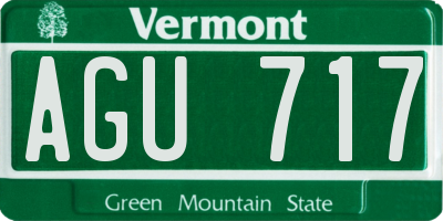 VT license plate AGU717