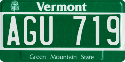 VT license plate AGU719