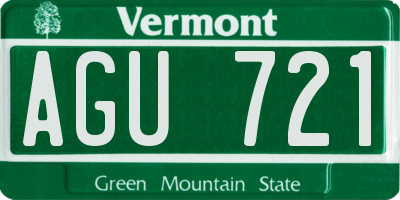 VT license plate AGU721