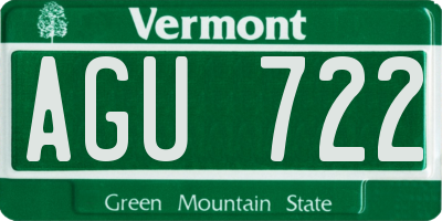VT license plate AGU722