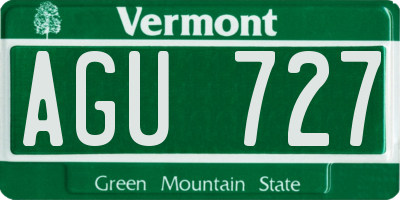 VT license plate AGU727