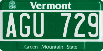 VT license plate AGU729