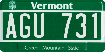 VT license plate AGU731