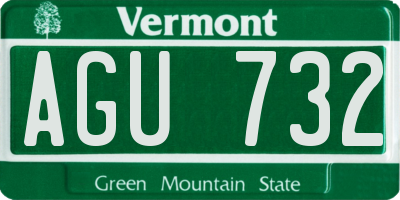 VT license plate AGU732