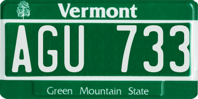 VT license plate AGU733