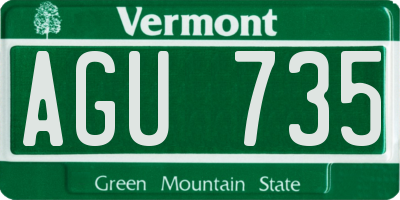 VT license plate AGU735