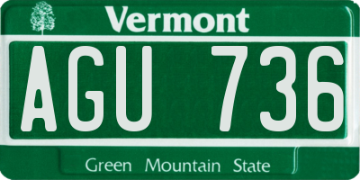 VT license plate AGU736