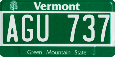 VT license plate AGU737
