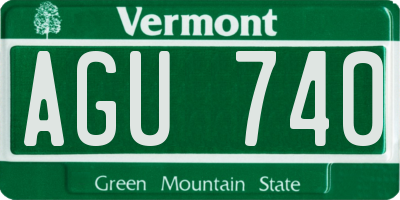 VT license plate AGU740