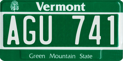 VT license plate AGU741