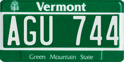 VT license plate AGU744