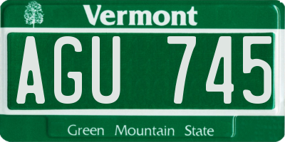VT license plate AGU745