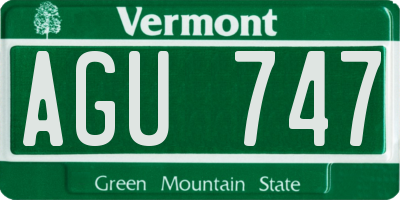 VT license plate AGU747