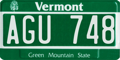 VT license plate AGU748