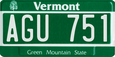 VT license plate AGU751