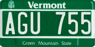 VT license plate AGU755