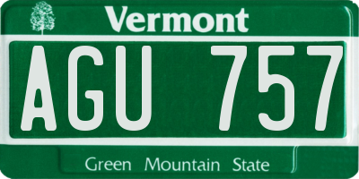 VT license plate AGU757