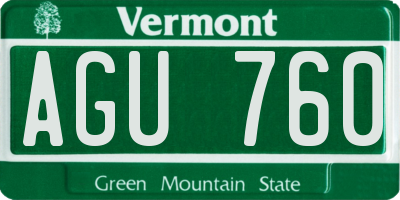 VT license plate AGU760