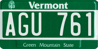 VT license plate AGU761