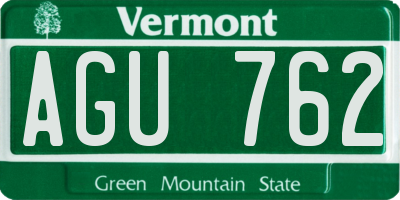 VT license plate AGU762