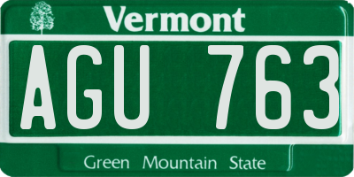 VT license plate AGU763