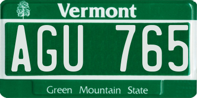 VT license plate AGU765
