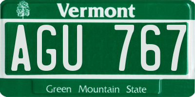 VT license plate AGU767