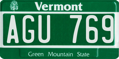 VT license plate AGU769