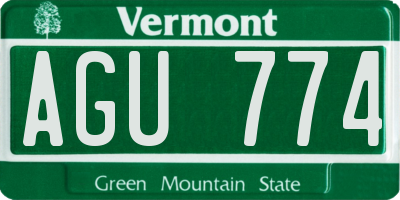 VT license plate AGU774