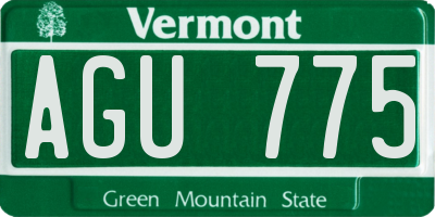 VT license plate AGU775