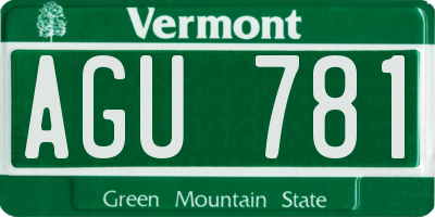 VT license plate AGU781
