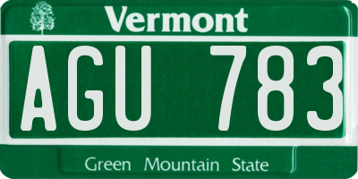 VT license plate AGU783