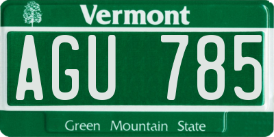 VT license plate AGU785