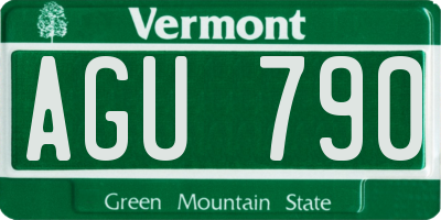 VT license plate AGU790