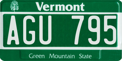 VT license plate AGU795