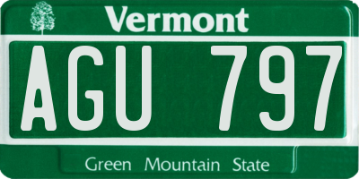 VT license plate AGU797