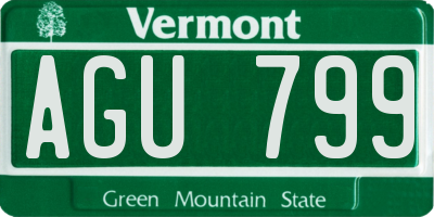 VT license plate AGU799