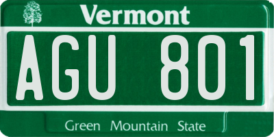 VT license plate AGU801