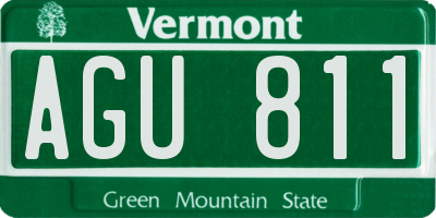 VT license plate AGU811