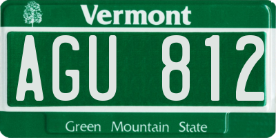 VT license plate AGU812