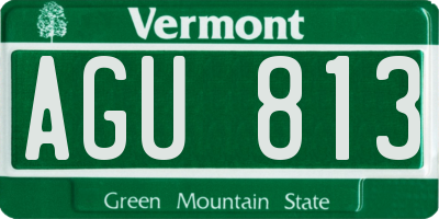 VT license plate AGU813