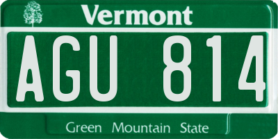 VT license plate AGU814