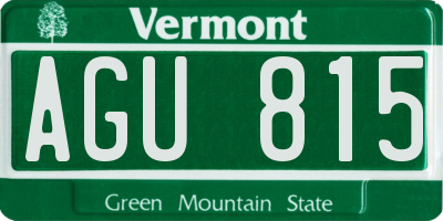 VT license plate AGU815