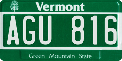 VT license plate AGU816