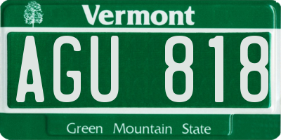 VT license plate AGU818